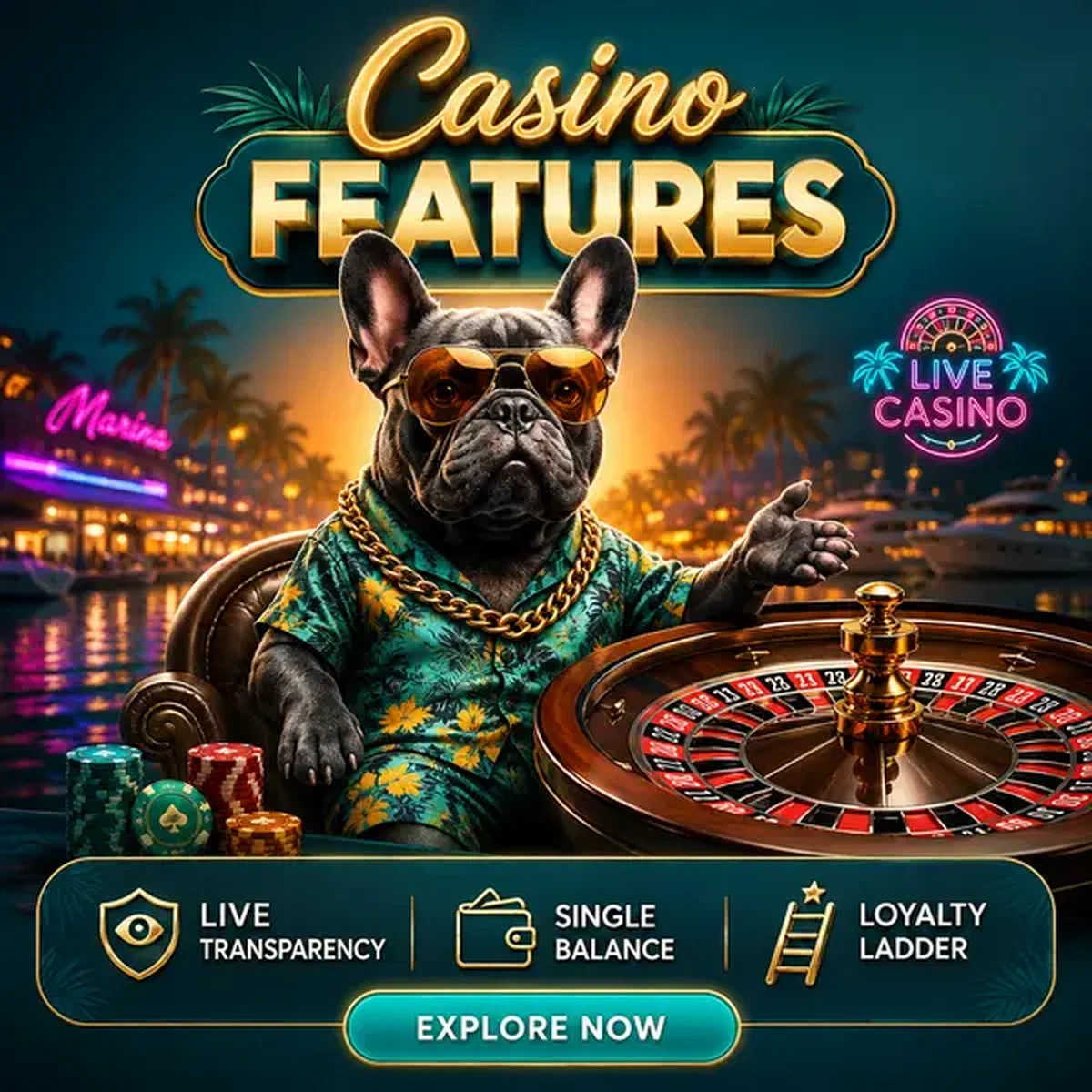 Marina Cruiser presenta le funzionalità del casino su BaxterBet con roulette che gira